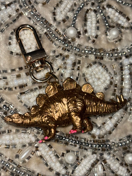 KB Accessories - KB keychain handmade gold tone girly dinosaur small keychain cute funny unique